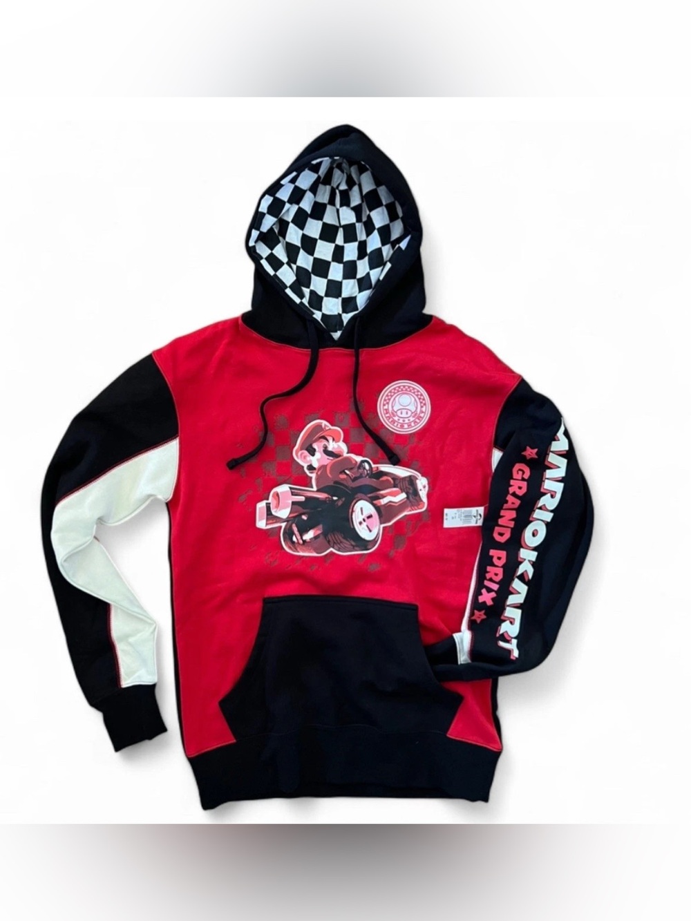 Super Nintendo Mario Kart Grand Prix Hoodie Sweatshirt S/M Universal Studios NWT